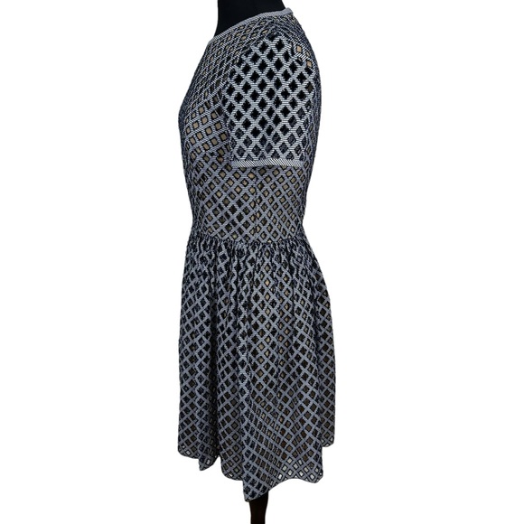 * Michael Kors Italy Dress Size 6 Fit and Flare Mini Dress Blue Runway Couture - Picture 3 of 15